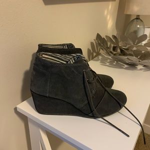 Grey Toms Booties Wedges